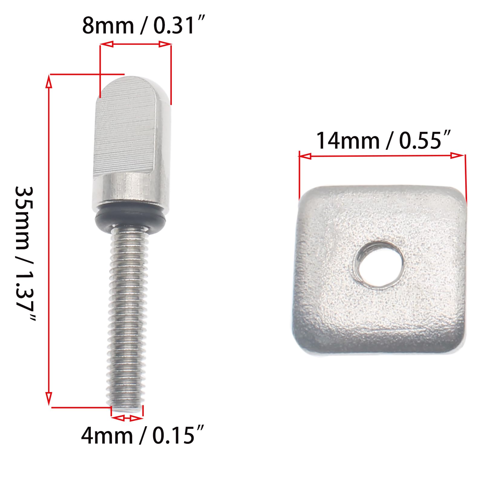 OZXNO 6pcs Fin Screw for Paddle Board Stainless Steel Surfboard Fin Screws Paddleboard Fin Screw Replacement for Surfboard Surf Longboard Paddleboard and SUP