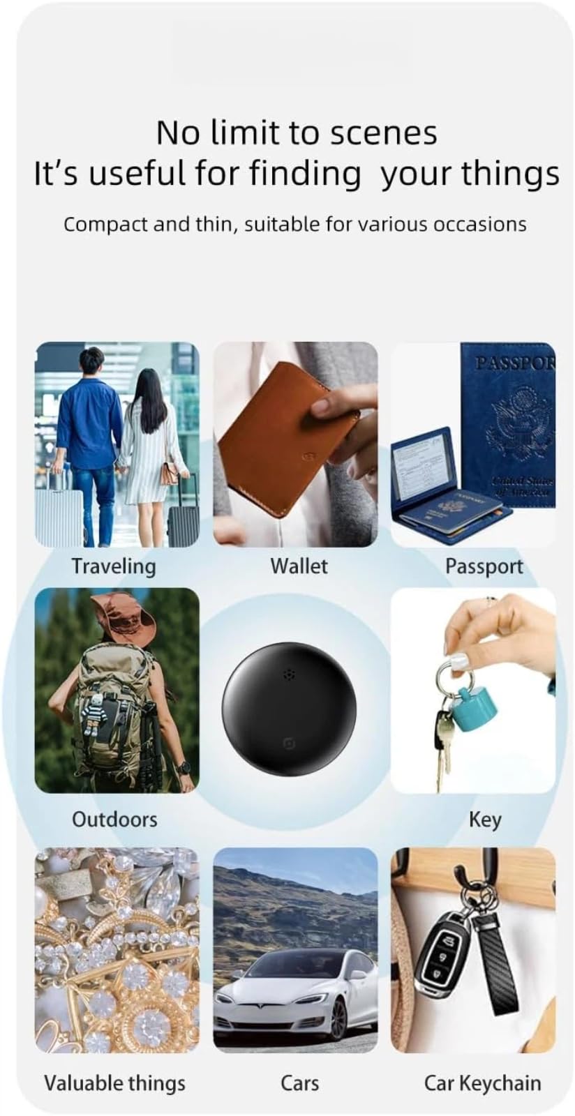 Localizzatore di oggetti portatile con posizionamento globale, impermeabile IP66, trova chiavi per bagagli, portafogli e chiavi dell'auto