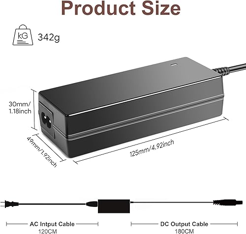 Miniatura 6 de para Hyperboom Charger, TAIFU 19V Adaptador de CA para Ultimate Ears Hyperboom Altavoz Bluetooth portátil S00175 884-001085 984-001591 984-001689