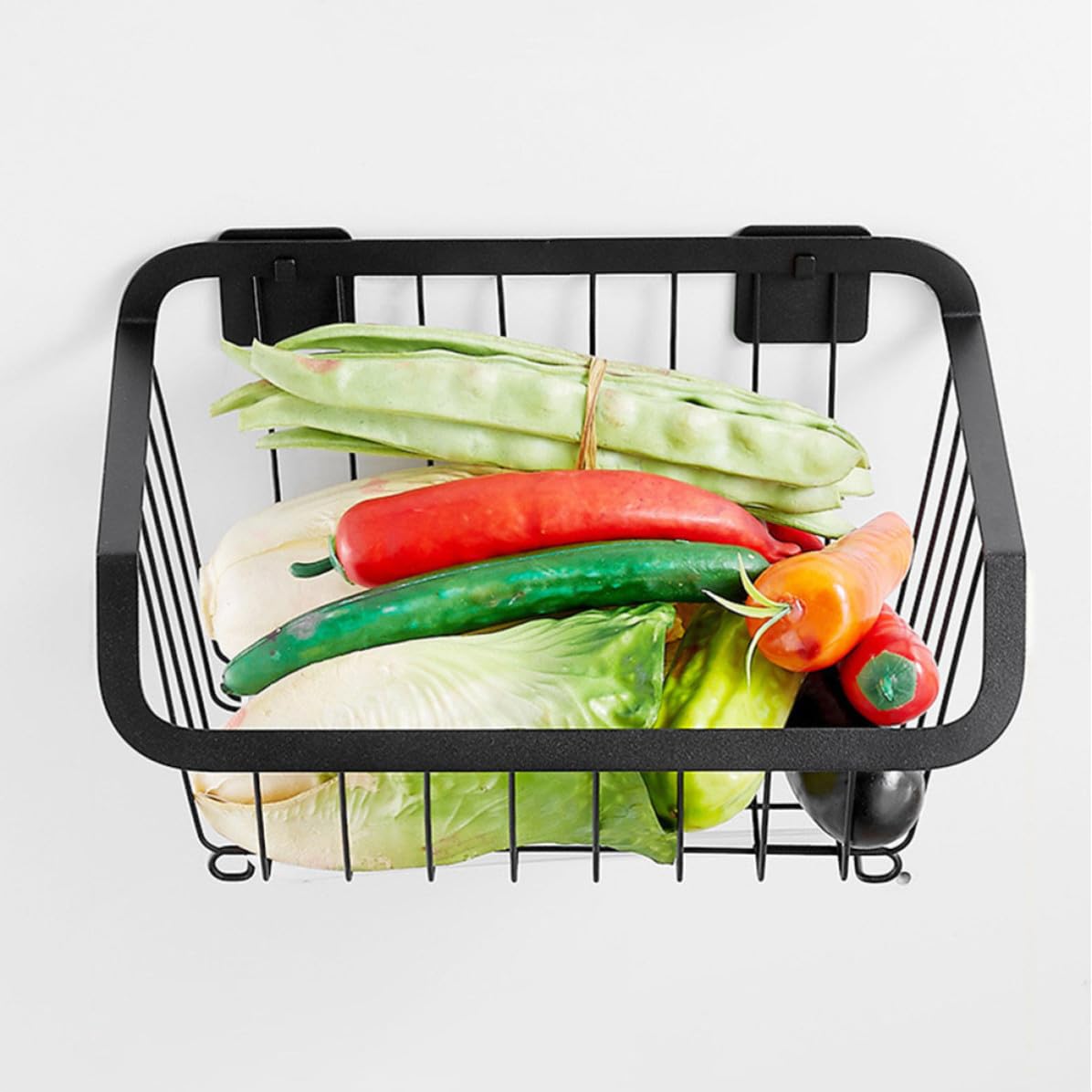 Cesto Appeso Multifunzione in Acciaio Nero per Cucina e Casa