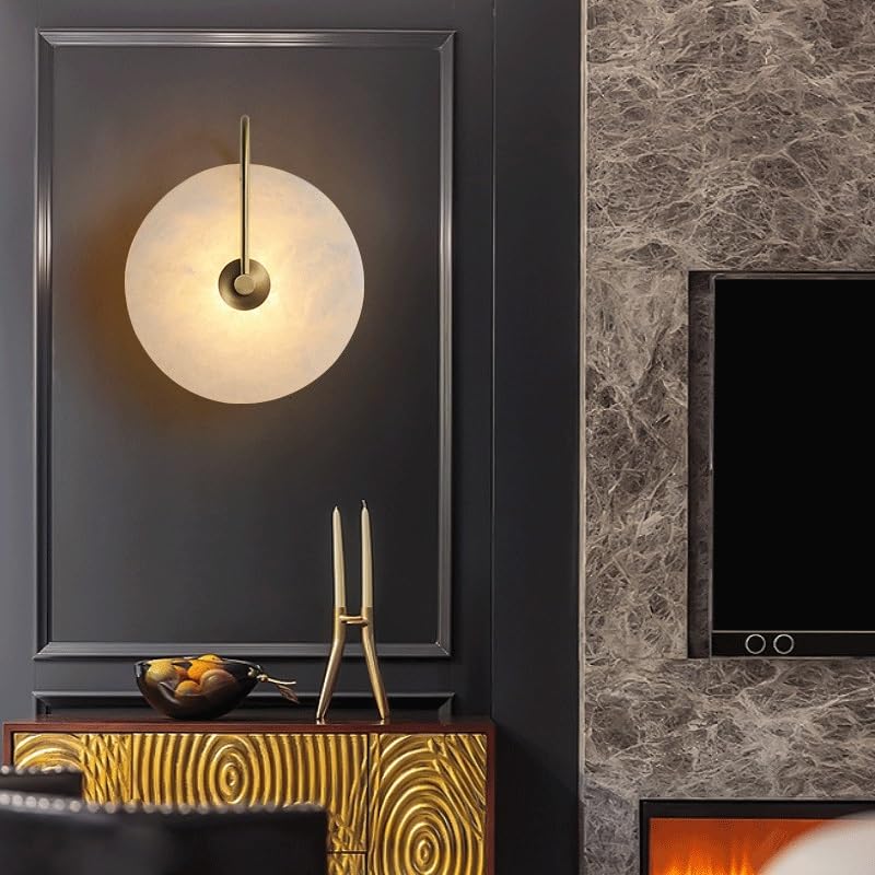 Aplique de pared de mármol con base G9 ajustable de 24,9 cm para baño y dormitorio 3
