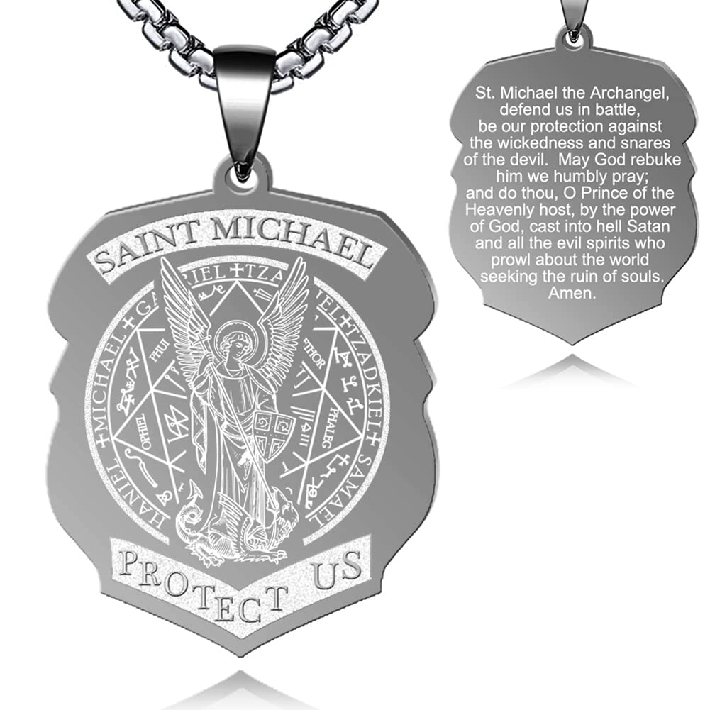 Buy Archangel Saint Michael Necklace For Men St Michael Pendant Medal buy-archangel-saint-michael-necklace-for-men-st-michael-pendant-medal