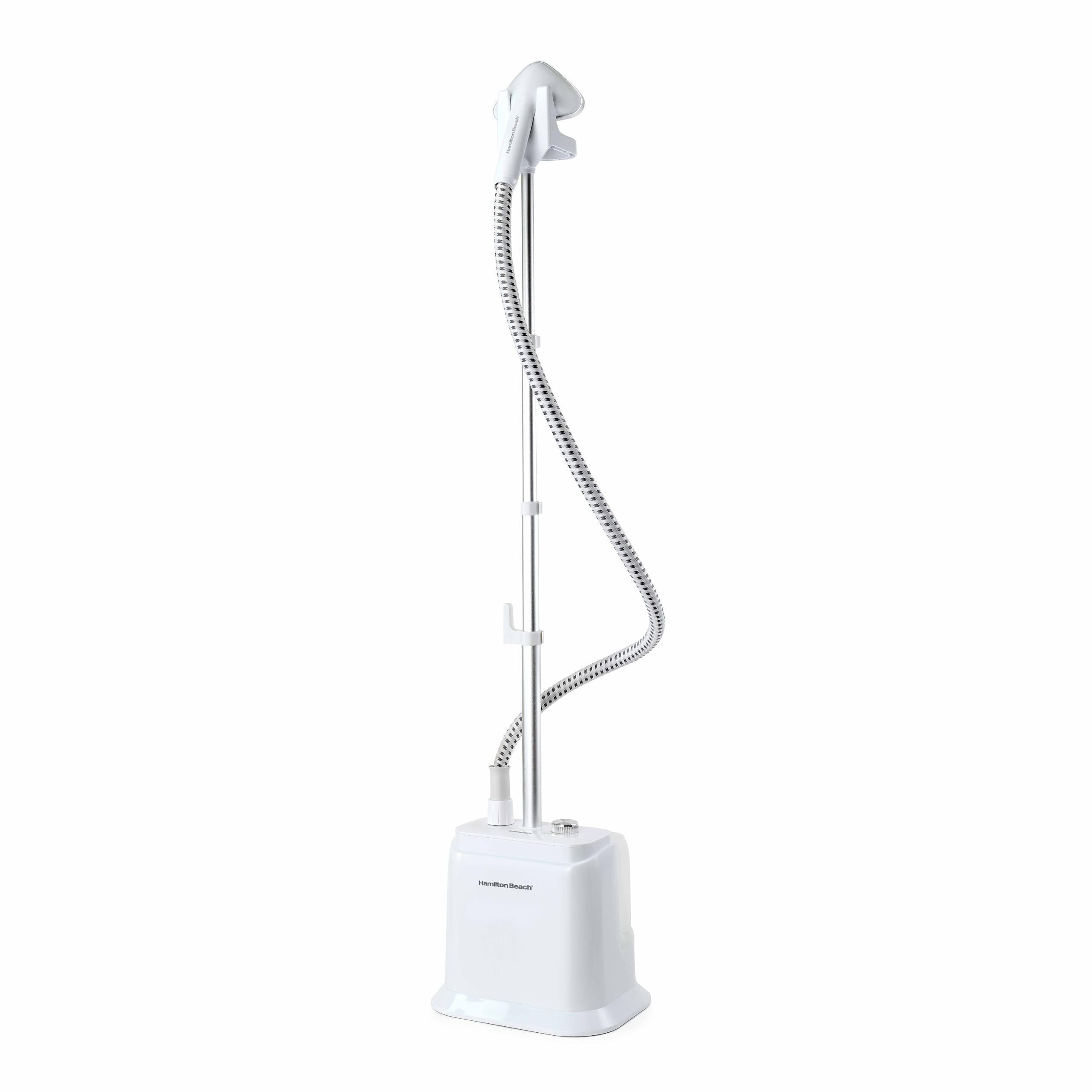 Garment Steamer with fabric brush, 1700W, 38g/min steam flow, 4 steam modes, stainless steel soleplate, 1700ml tank, 45 mins steam without breaks, 2 way clothes rail, 2 yrs warranty