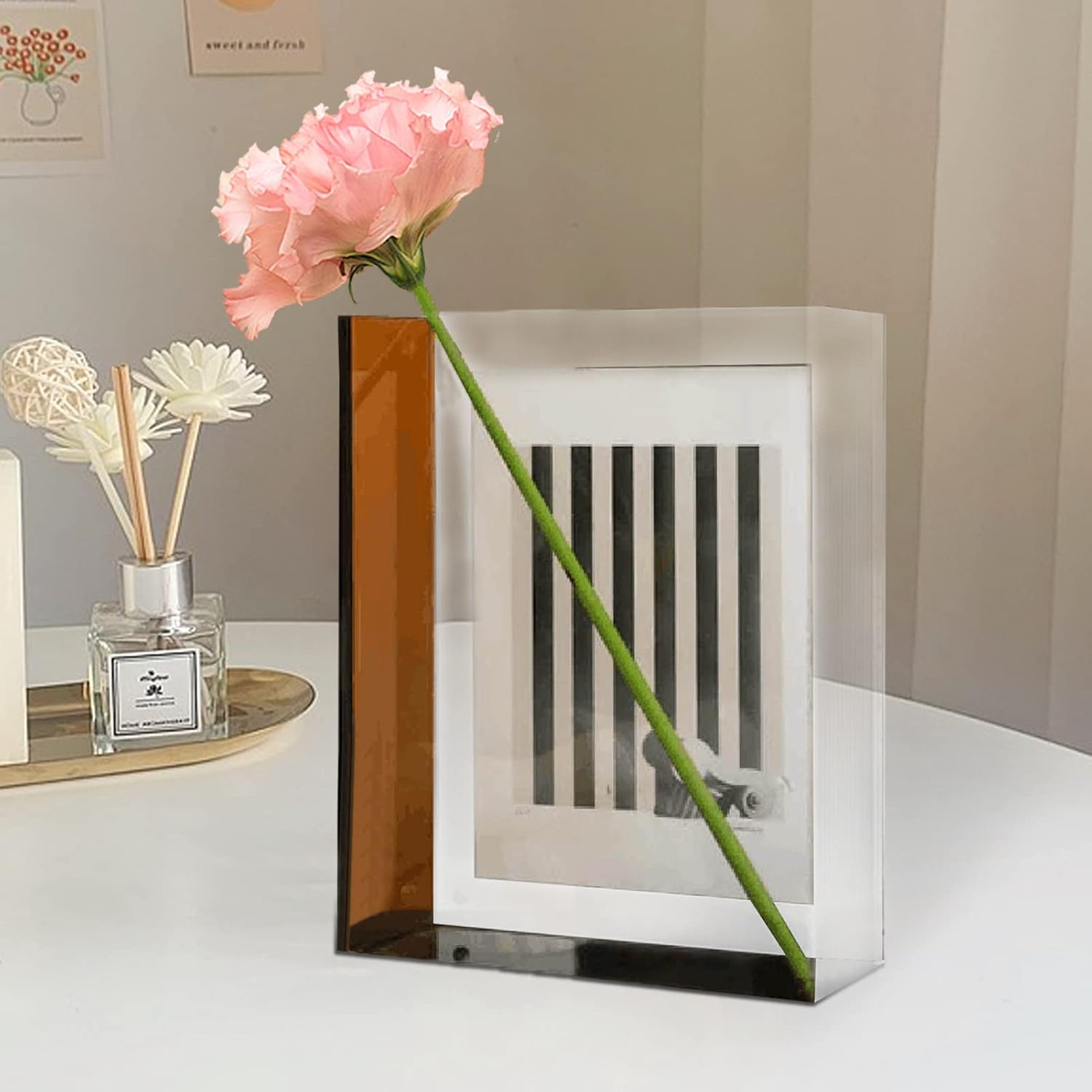 Square Vase Acrylic Flower Vase Clear Acrylic Flower