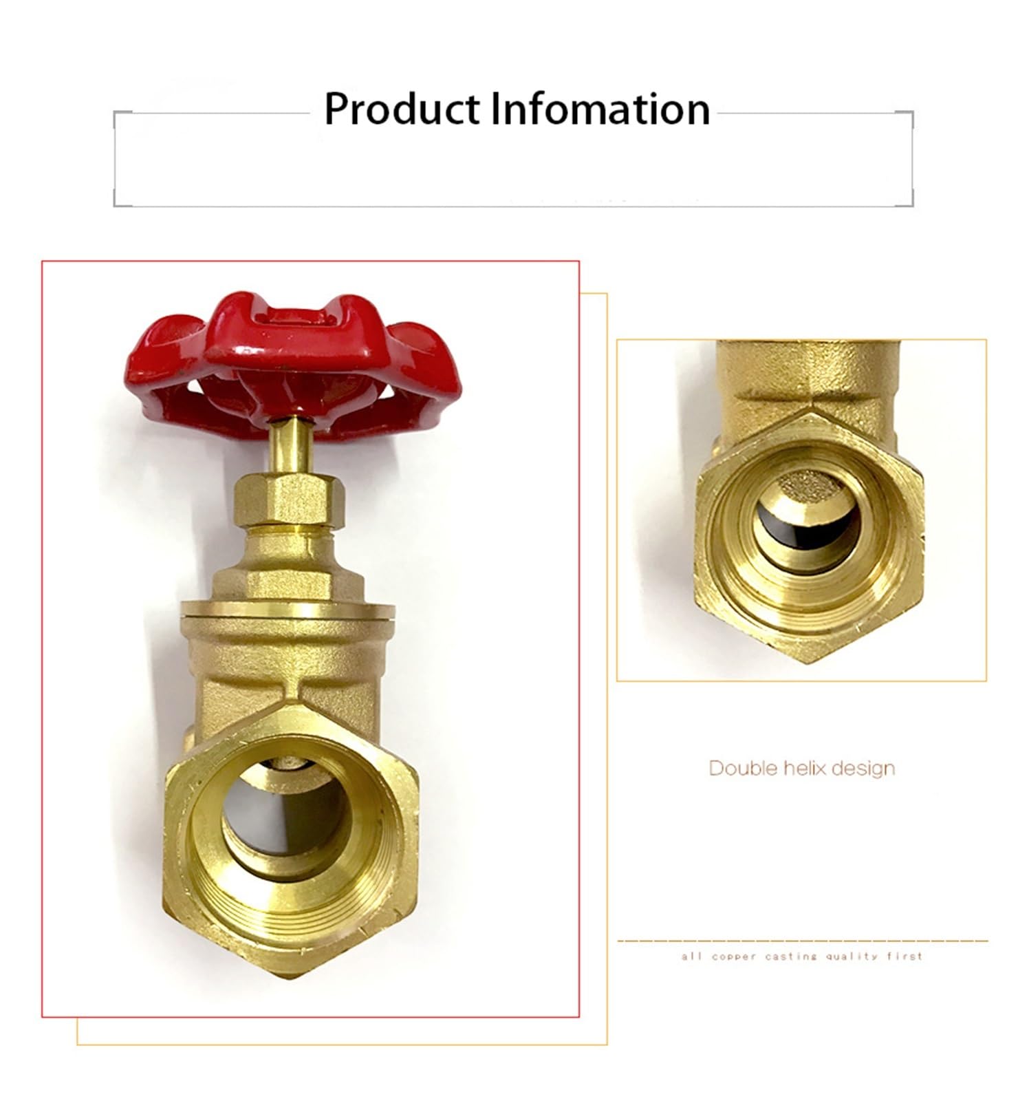 Válvula de control 1/2 "3/4" 1 "2" 3 "4" válvula de compuerta de latón válvula de conmutación válvula de agua válvula de de rosca interna para un control preciso(4")