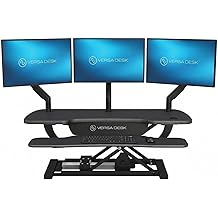 VERSADESK&reg; PowerPro&trade; 40&rdquo; x 24&rdquo; Standing Desk Converter | 40 inch Electric Height Adjustable Sit to Stand Desk Riser w/ Keyboard Tray &amp; USB Hub - Ergonomic Workstation for Home &amp; Office, Black