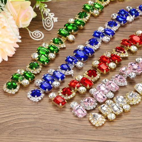 Cintas de diamantes de imitación con engaste resistente para pasamanería 5