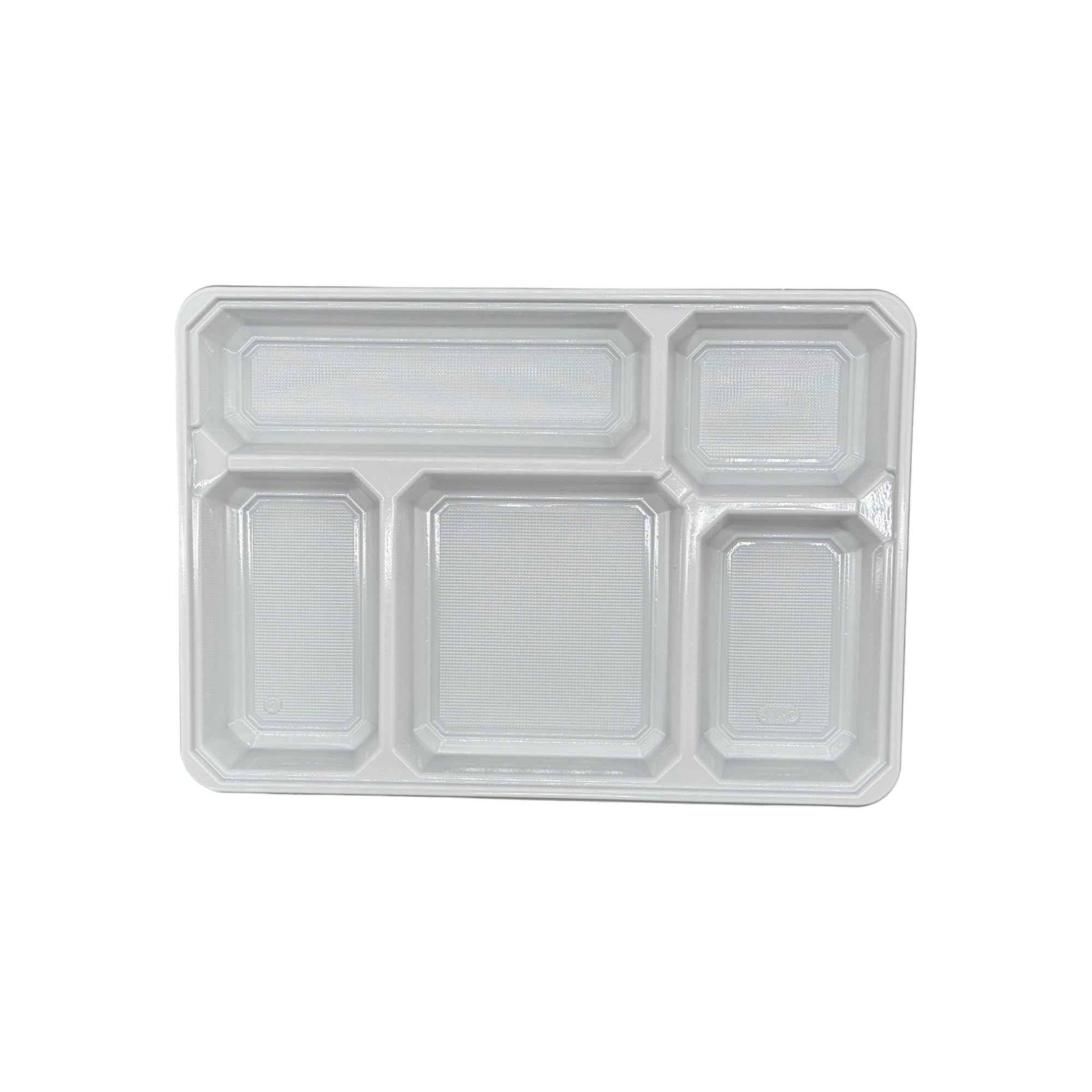 Vassoi da pranzo usa e getta, 5 scomparti in plastica, 31,8 x 22,3 cm, vassoio alimentare per ristoranti, feste, eventi, senza coperchio