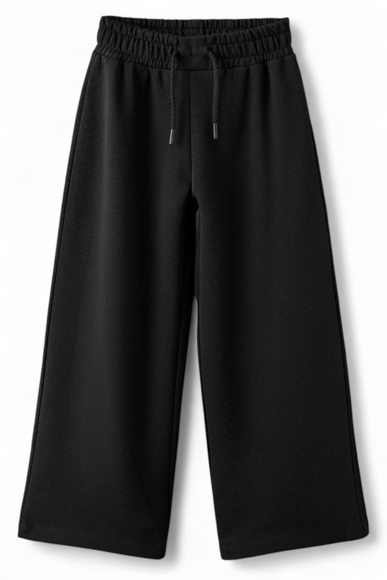 Alan Jones Clothing Girls Solid Cotton Wide Leg Trackpant | French Terry Fabric | Relaxed Fit | Wide Leg Pants for Girls-image-15