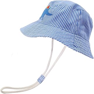 FUYAO Baby,Clothing,Baby Boys 0-24m,Accessories,Hats & Caps FUYAO Baby Sun Hat Kids Toddler Boys Dinosaur Beach Sun Protection Hat Summer Play Hats Adjustable Chin Strap Bucket Hat (Blue Dinosaur, 4-7 Years)