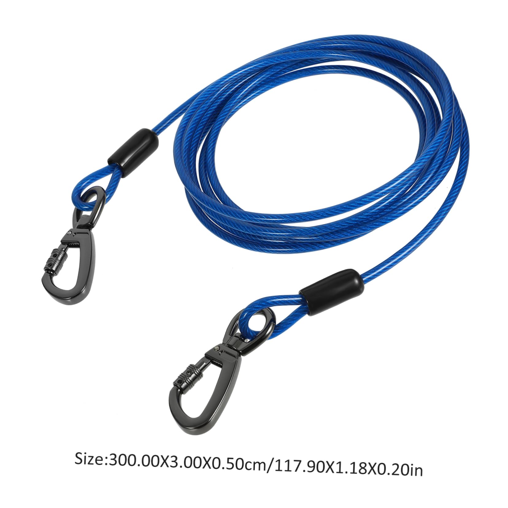 Guinzaglio Addestramento Cane Corda in Filo D'acciaio Blu | Doppio Aggancio in Lega di Zinco, Rivestimento Pvc, Leggero e Delicato sulla Pelle