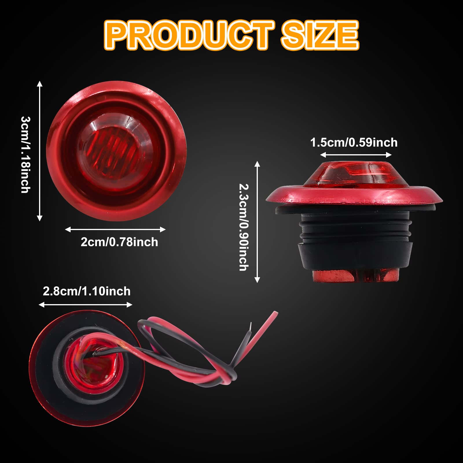 Amazon.co.jp: X-STYLE サイドマーカー LED 12V 24V 赤 トラック