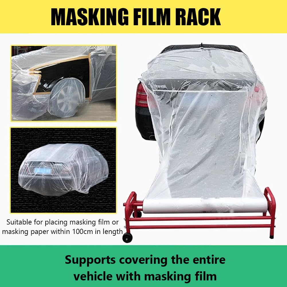 KK-GAL Rolling Masking Film Machine, Mobile Masking Paper Machine Stand, Single Masking Film Masking Paper Dispenser, Tool for Car Paint Repair/Body Shop/Painting Supplies, Car Painting Prep