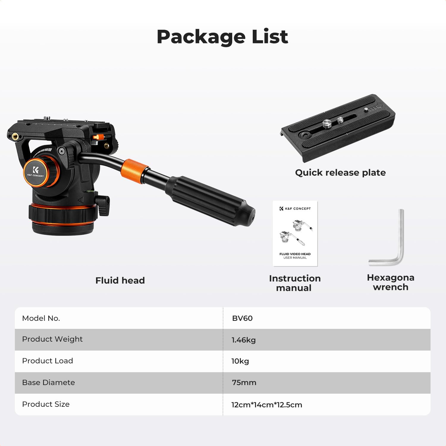 K&F Concept BV60 Professional Fluidkopf mit Einer maximalen Tragkraft von – Bild 8