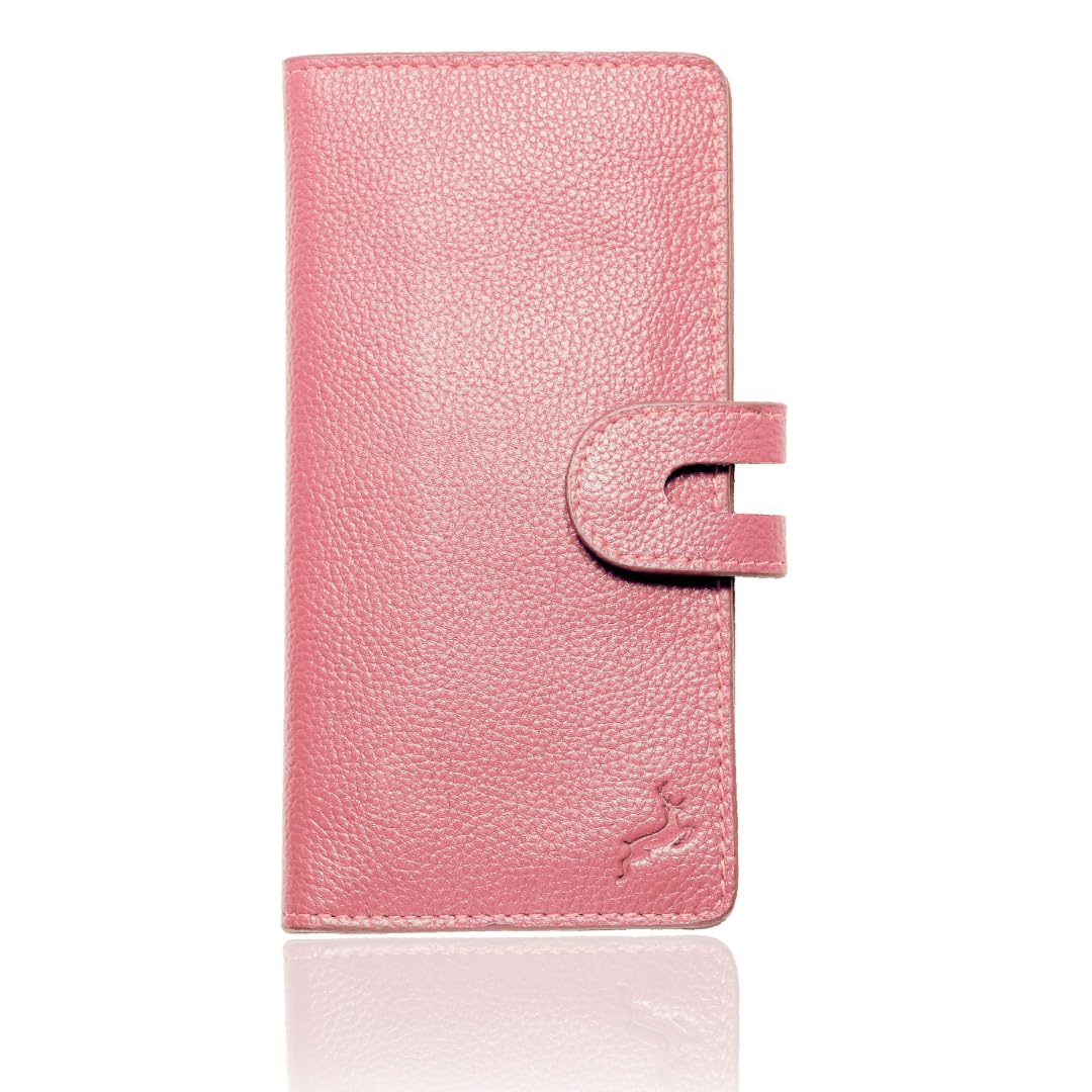 DEERHANDMADE womens wallet (Holds 15-18 Cards, 4 Flat Pockets, 1 ID Windows) Genuine Leather clutch purses for women | Slim long wallets for women |