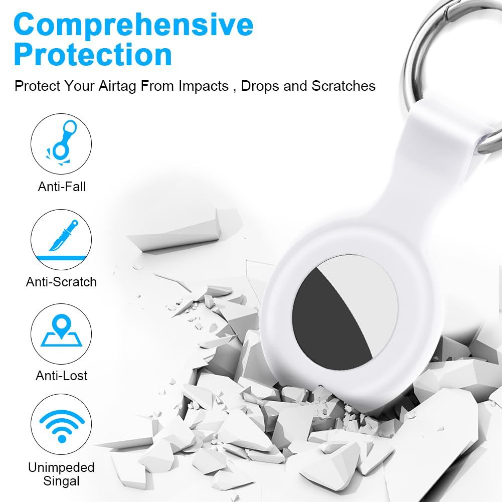 Ainiv Llavero para AirTag, 1 Pieza Llaveros para AirTag Funda Protectora de Silicona, Localizador Keychain Portátil Antipérdida, Protectora Funda Mascotas y Mochilas — view 4