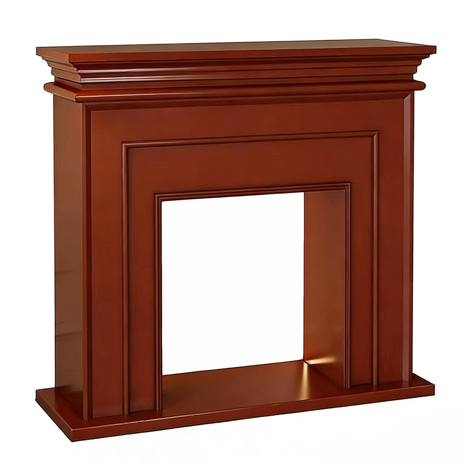 Decorative Solid Wood Classic Traditional Fireplace Mantel Surround with Open Shelf(Natural)