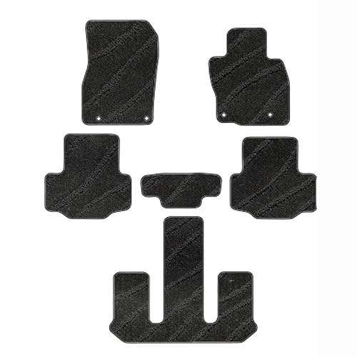 M&K CX-80 フロアマット 互換品 KL系 R6/10〜 エクセレントタイプ (エクセレントウェーブブラック, 6人乗り/2列目コンソール無)