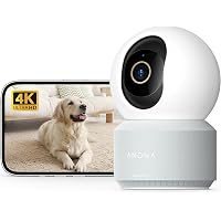 Anona Pano 4K Telecamera WIFI Interno, 8MP Videocamera Sorveglianza Animali/Cane/Bambino
