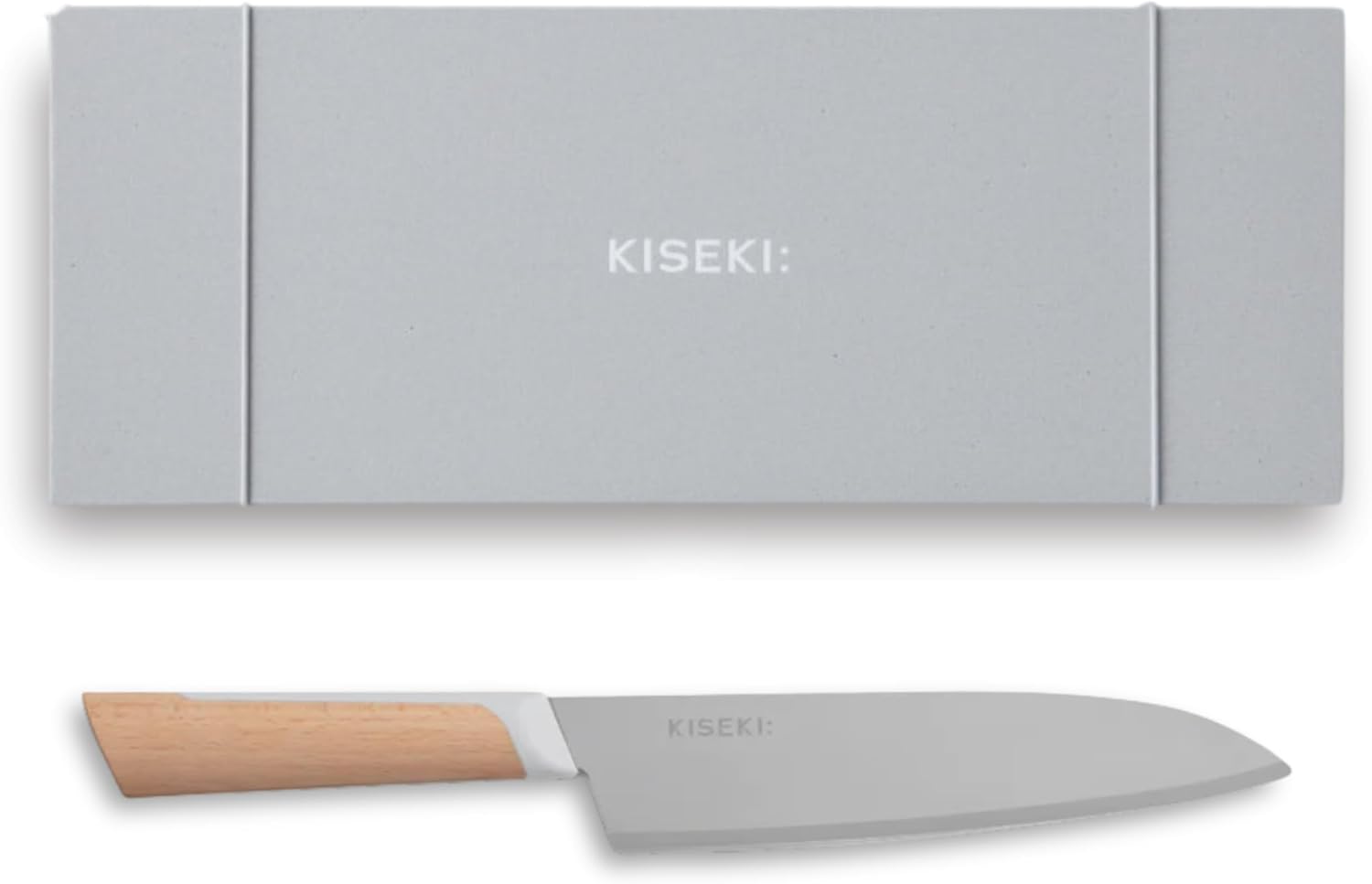 KISEKI: 7.1 Inch Santoku Japanese Chef's Knife, 1.2 mm Tungsten Carbide Alloy Blade, Ergonomic Mizunara Oak Wood Handle, Rust Resistant, Made in Japan