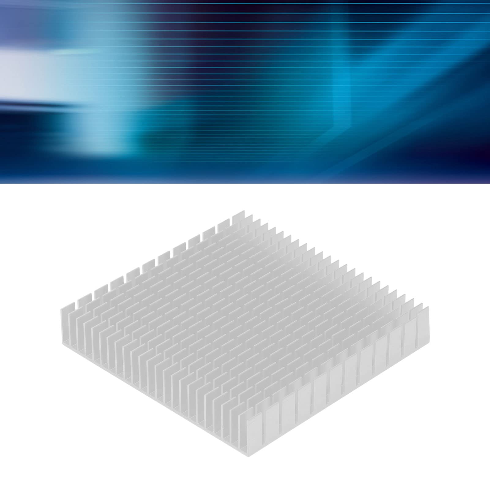 Moduł radiatora, 120 mm x 120 mm x 20 mm, uniwersalny radiator aluminiowy o wysokiej wydajności do płytki drukowanej do tranzystorów (biały)