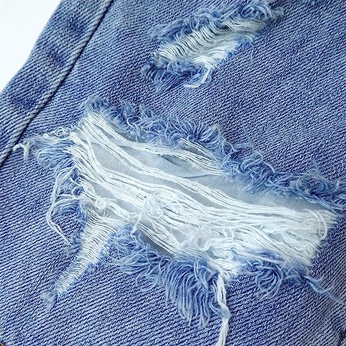 KIDSCOOL SPACE Baby Little Big Boys Denim Shorts,Elastic Waistband Inside Ripped Holes Jeans Summer Wear3