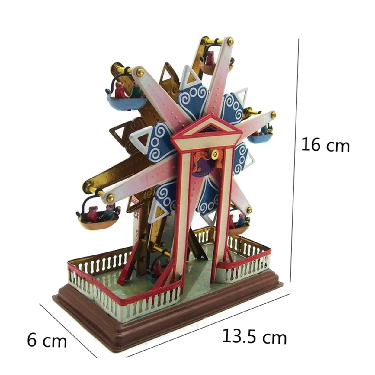 Mobestech Creative Ferris Wheel Clockwork Wind Up for Home Decoration Unique Metal Figurine Present for Birthdays Festivals Handmade Decor