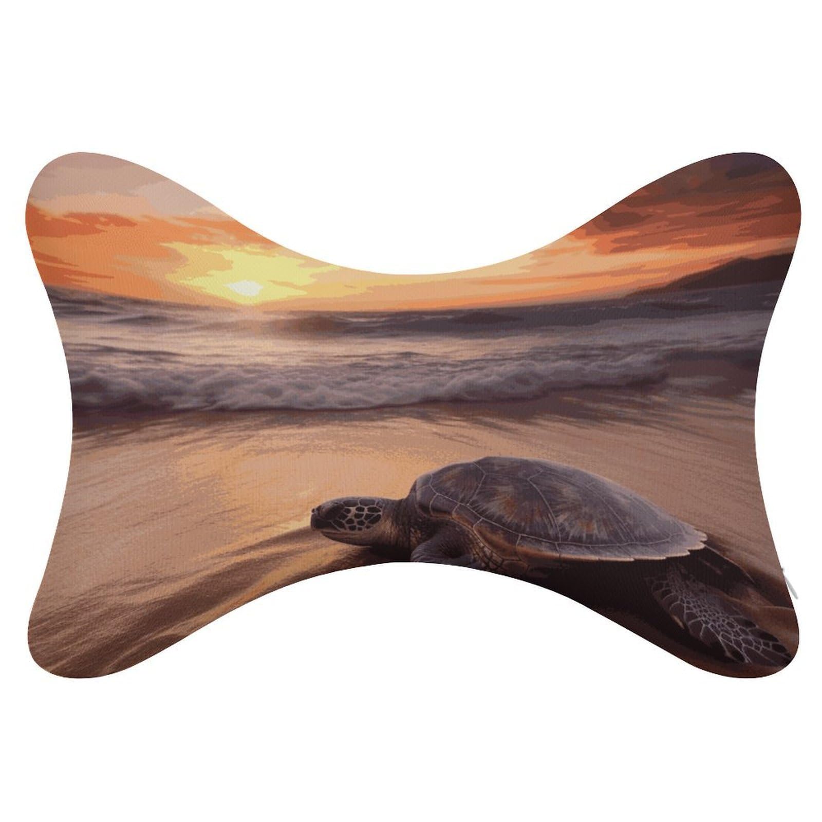 Adfgyerh Style Sea Turtle Sunset Pillow ，Memory Foam Pillow Core，Cushion,Provide Neck Support，Car Pillows For Travel Car Seats And Home Offices.