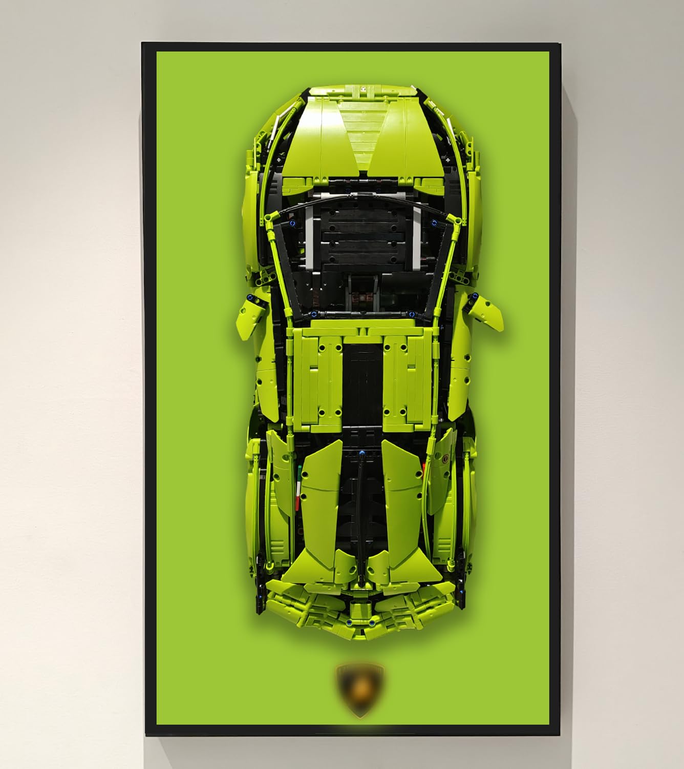 Tablero de pared para Lego Technic Lamborghini Sián FKP 37 42115, compatible con coches Lego Lamborghini, ideas de regalo para los entusiastas del montaje en pared de automóviles Lego, 19.7 x 31.5