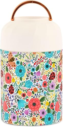 Miniatura 2 de Summer Flowers Food Jar with Spoon Stainless Steel Vacuum Insulated Food Container 17 oz Soup Thermos for Lunch