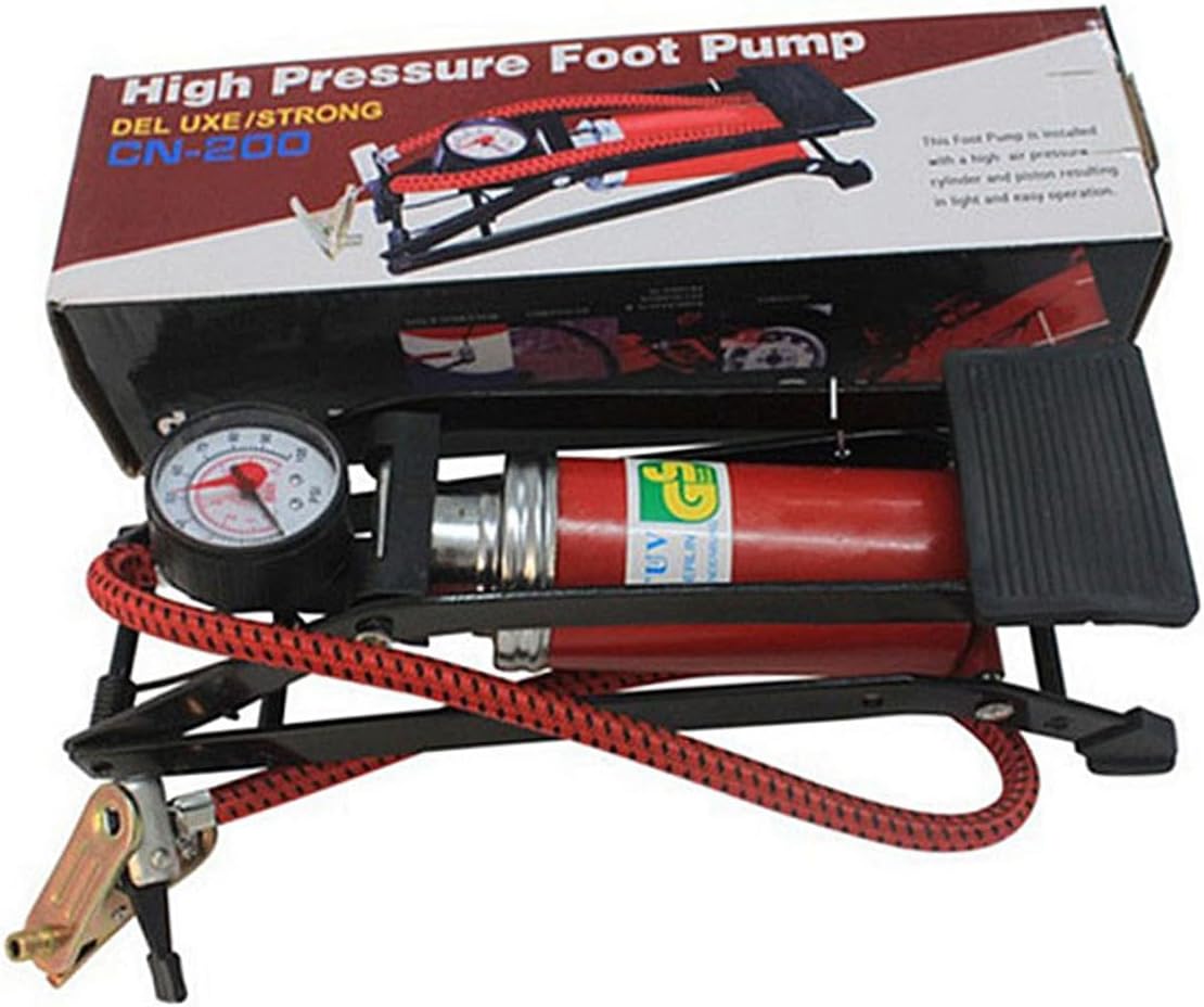 SUPVOX High Pressure Foot Pump for Car Bike Multi Functional Floor Inflator with Pressure Gauge Durable Slip