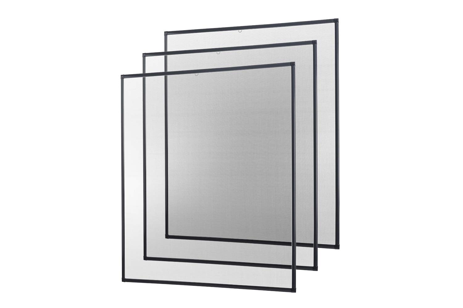 empasa Insektenschutz Fliegengitter Fenster Alurahmen Basic | Farbe: anthrazit, Größe: 100 x 120 cm, 3er SET