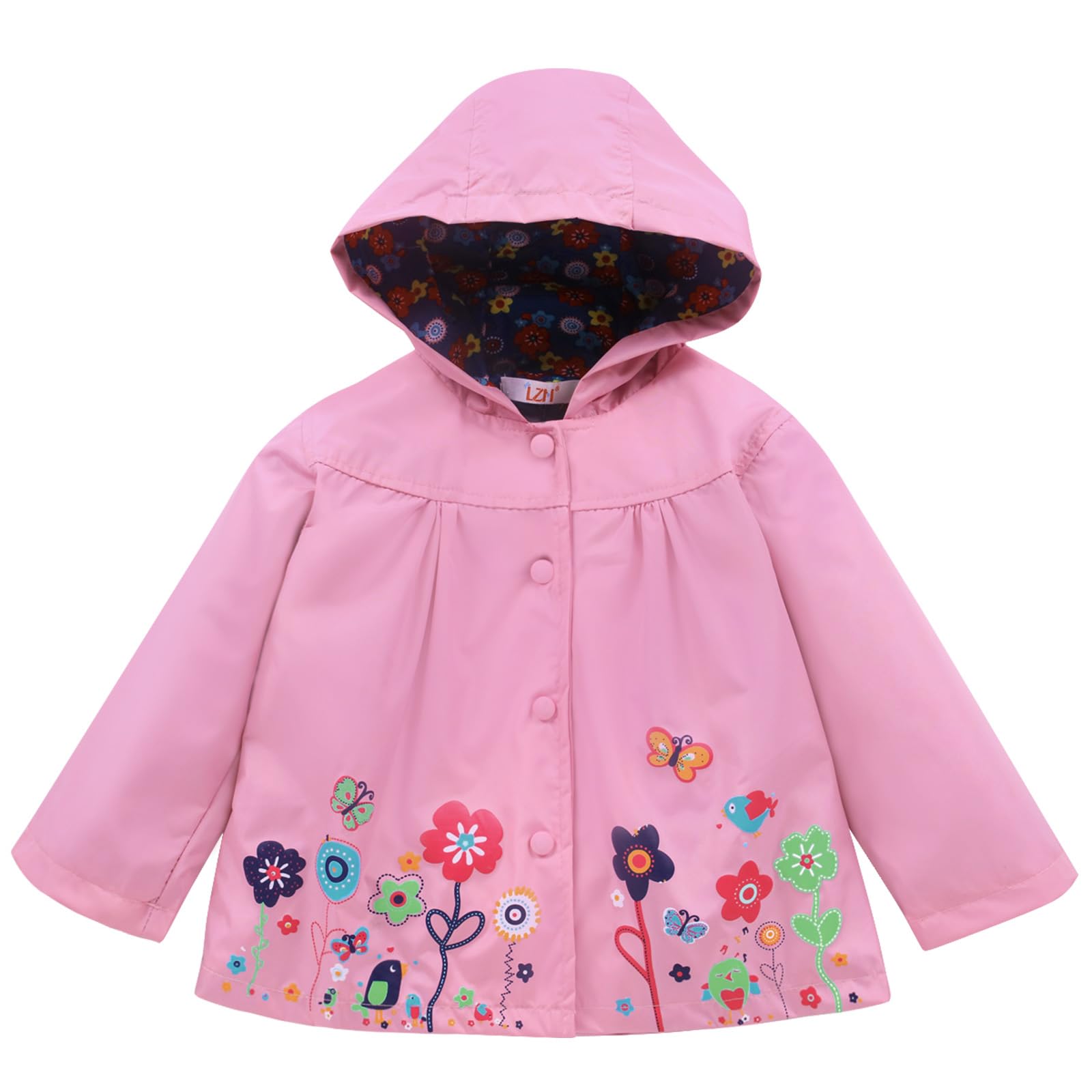 LZH - Chubasquero para niñas, impermeable, con capucha, chaqueta y pantalones, 2 piezas, conjunto de ropa para exteriores