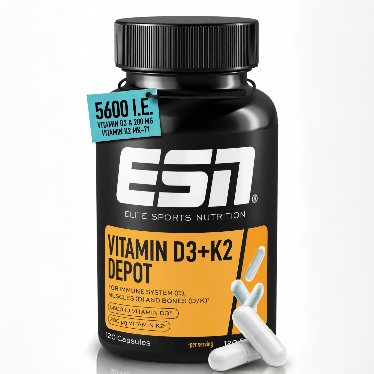 ESN Vitamin D3 + K2 Depot, 120 Kapseln