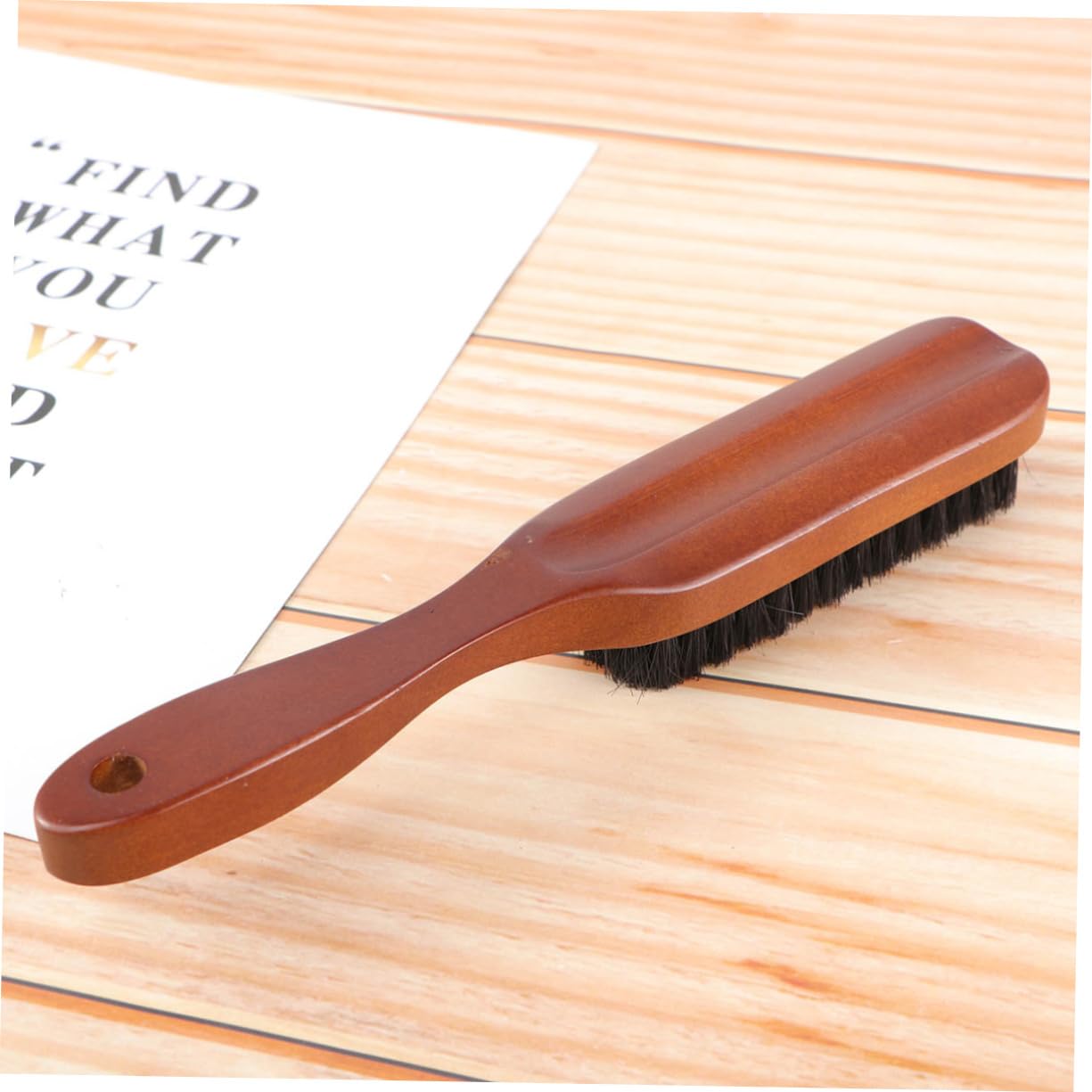 SOESFOUFU Wooden Handle Pig Bristle Beard Brush Styling Tool for Men Portable Perfect Present for Beard Lover Comb
