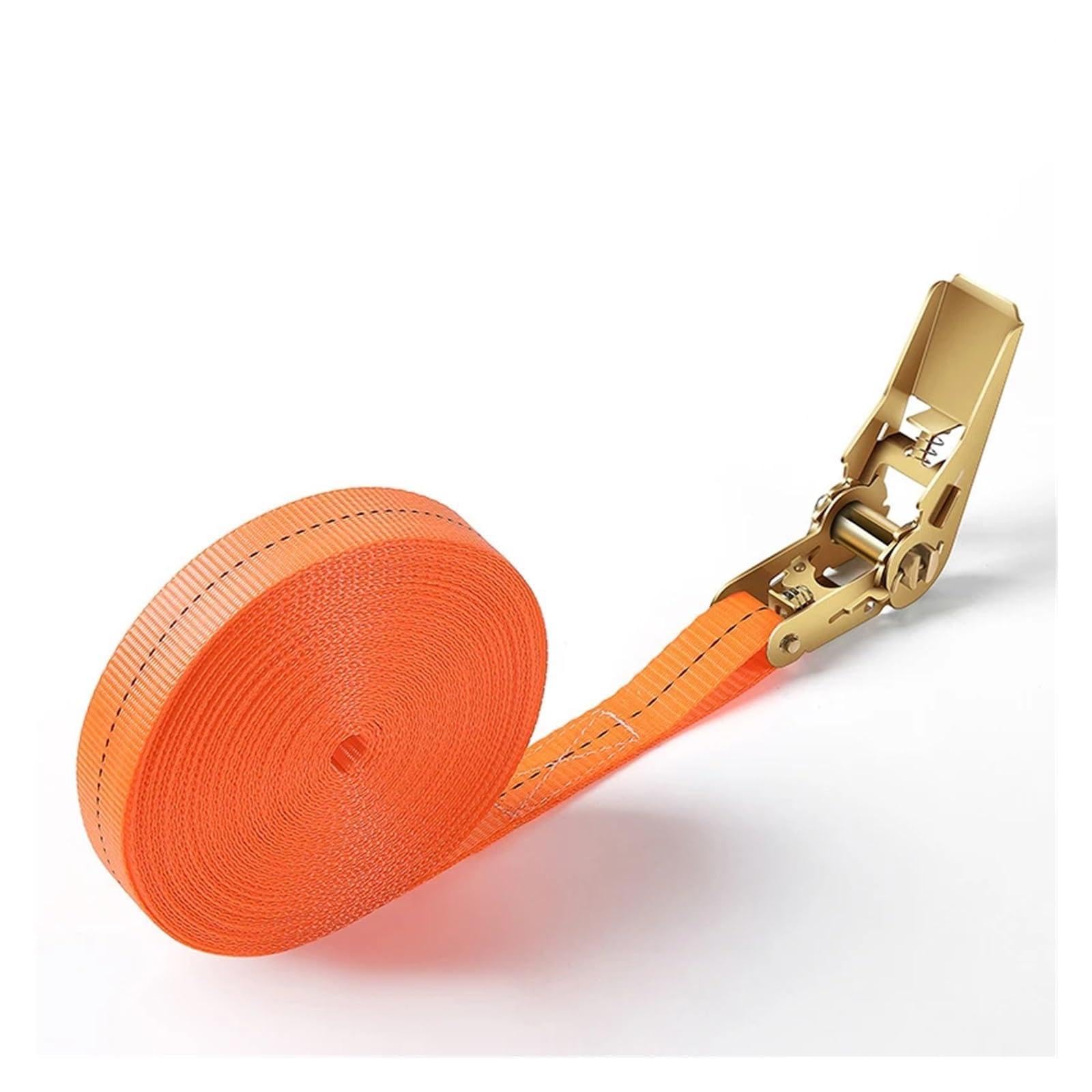 EDEDE Juego de Correas de Amarre, Tensor de Carga for camión con trinquete, Tensor autoblocante, Paquete de Cuerdas de Freno fijas, Multiusos para Coche, Remolque y hogar(Orange 6m)