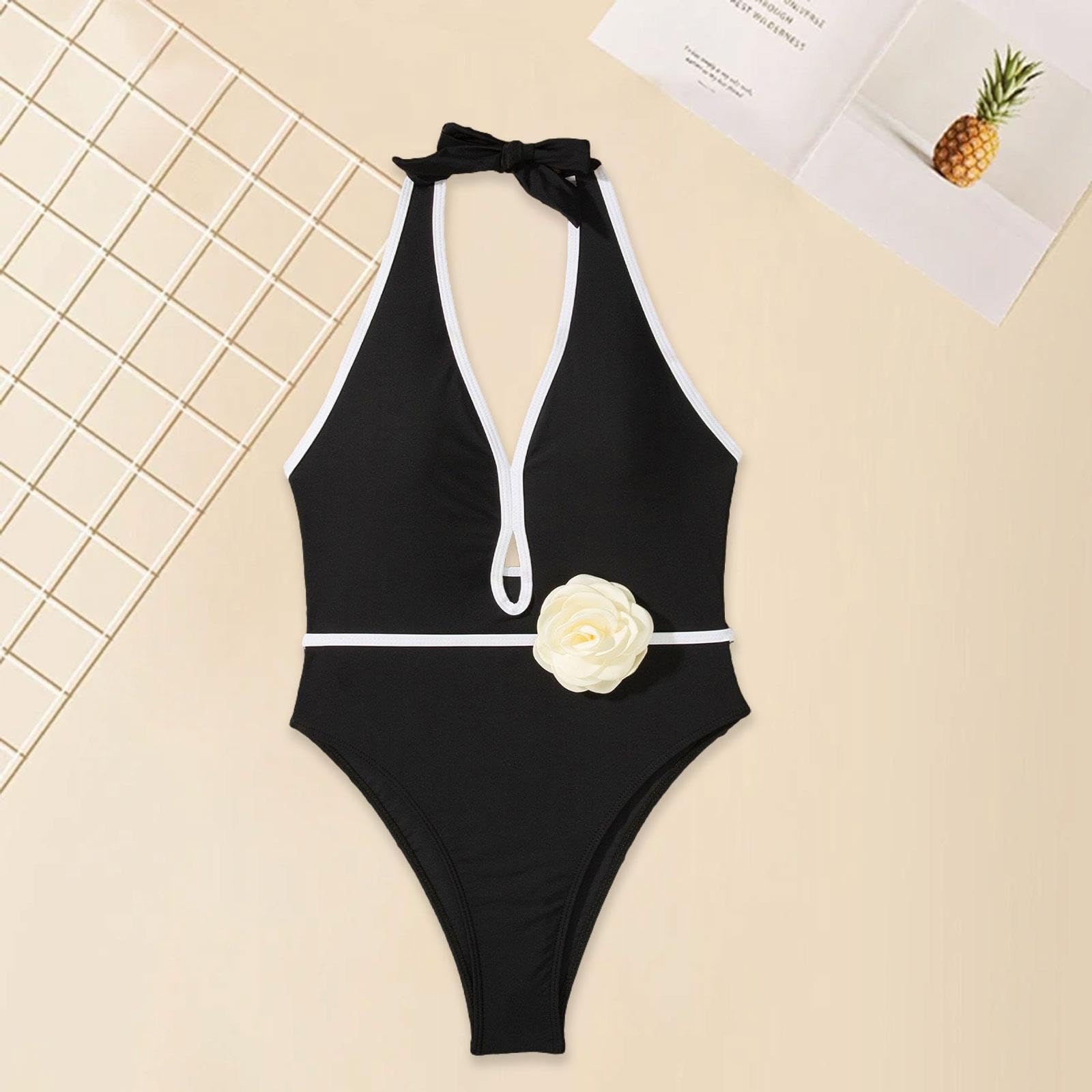Qianly Damen Badeanzug Badebekleidung Strandkleidung für Reisebereich Sommerfeier Surfen Schwimmbad Pool, L