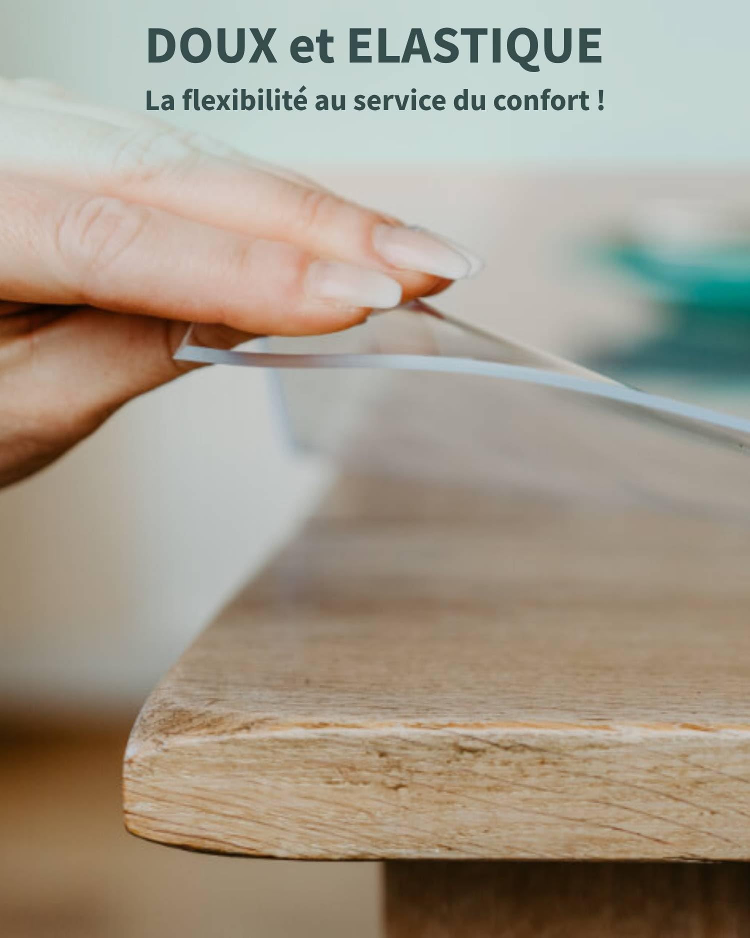 Nappe Transparente Épaisse en PVC 1,7mm - 80X70cm Protection Table Transparent Étanche/Antidérapante, Protege Table Transparent Résist. Aux Rayures/Chaleur, Nappe PVC Compatible Alimentaire