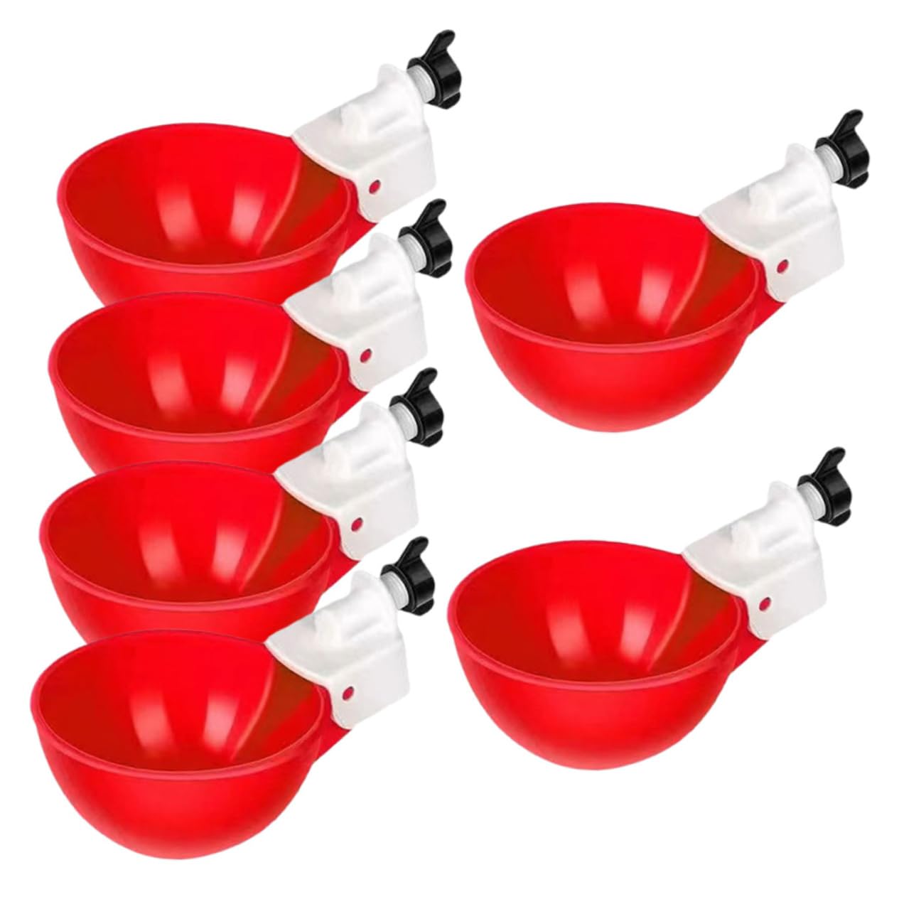 Mipcase Automatic Chicken Waterer Set 6pcs Pasture Waterer Replaceable Cups for Poultry Multi-Function Bird Feeder Bowl