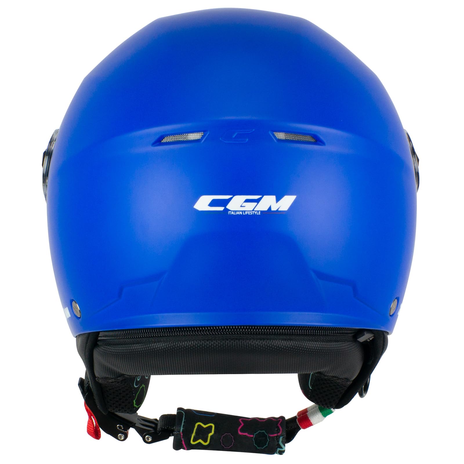 CGM Casque Open Face Young, 261A Mini Mono Bleu Mat, YXL (53-54cm)