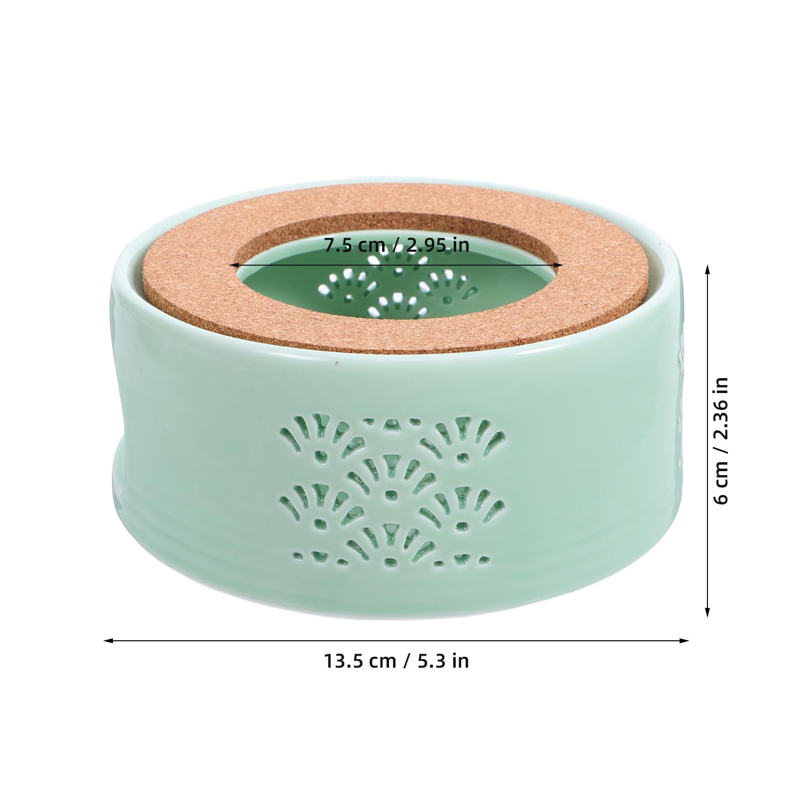 Zerodeko Scalda-teiera in ceramica con tappetino antiscivolo, scalda-teiera