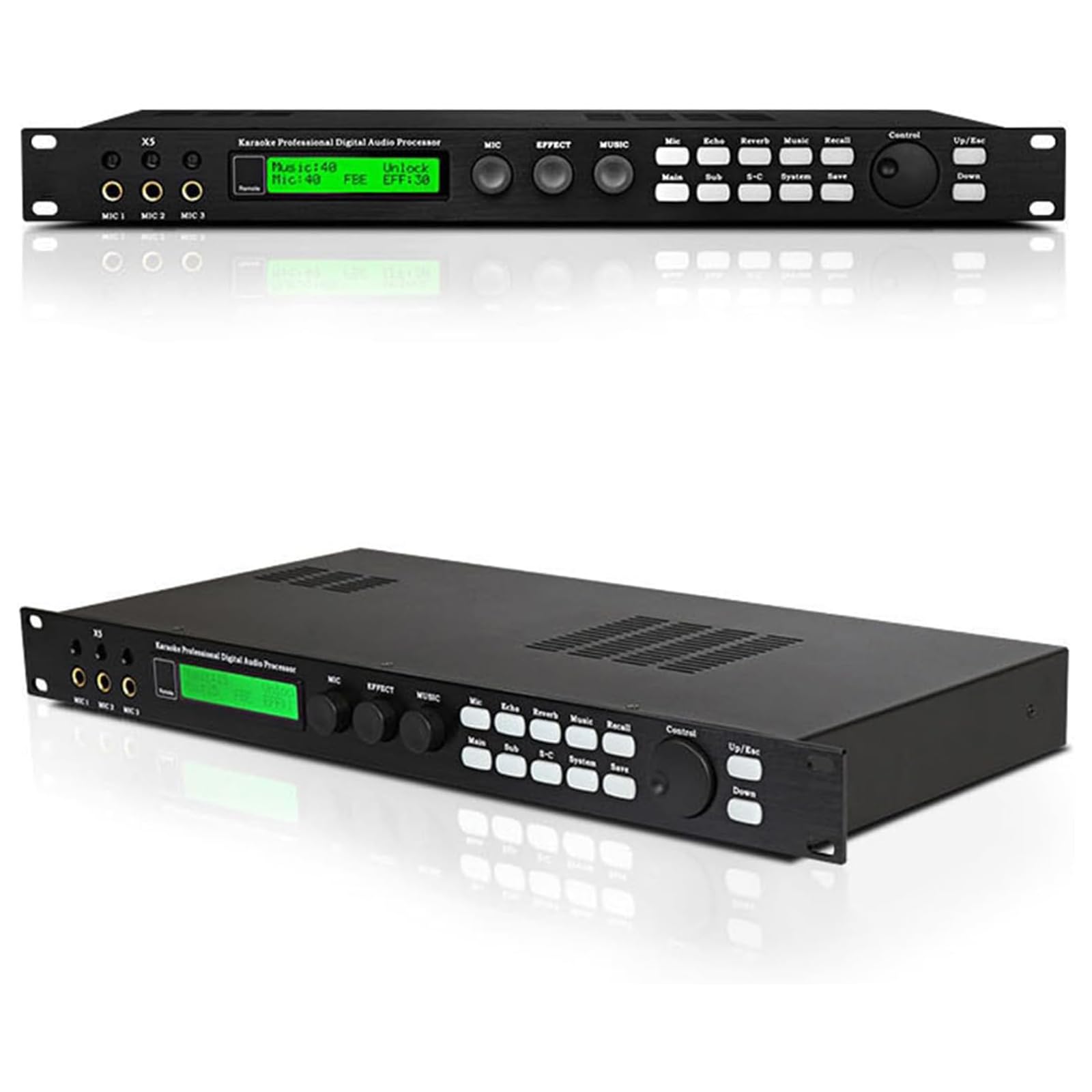Procesador De Audio Digital De Karaoke X5, Pantalla HD, Reducción De Ruido Profesional, Efectos Digitales De Escenario, Se Puede Configurar a Través De Una Interfaz De PC para Evitar Aullidos