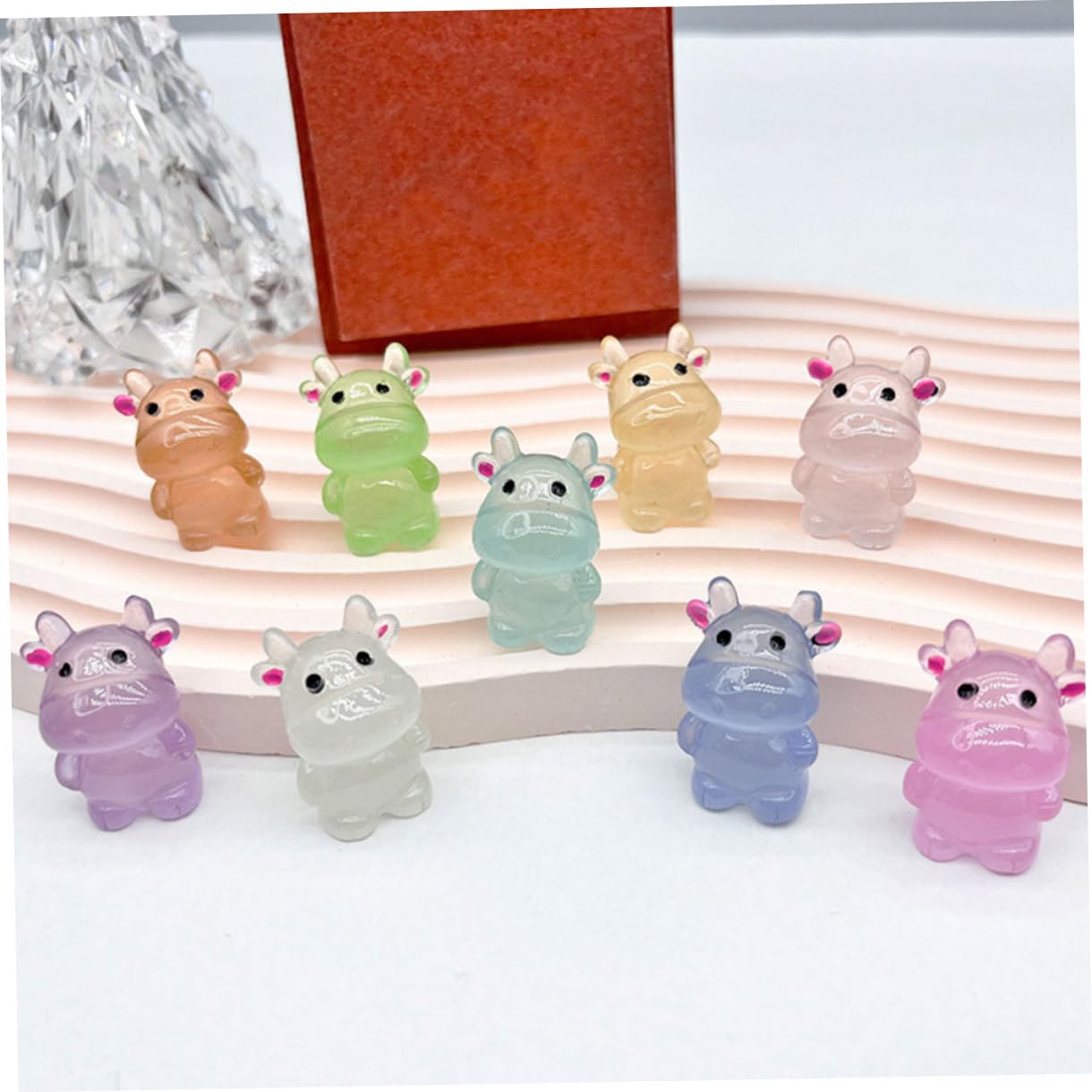 ibasenice 50 Pièces Figurines Miniatures de Vache en Résine Lumineuse