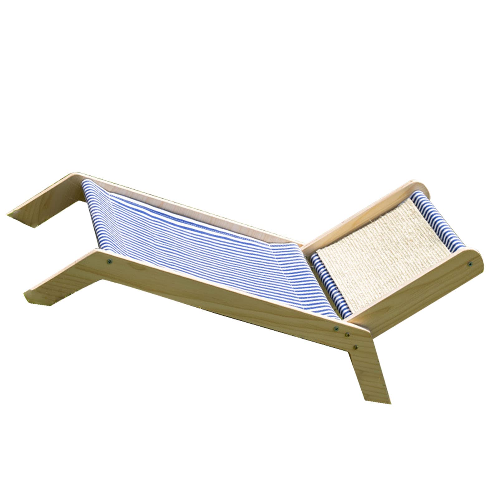 Pssopp Katzen-Hängematte, Katzenbett-Hängematte, Katzen-Strandstuhl, Sommer, Ganzjährig, Erhöhtes Katzenbett mit Sisal-Kratzer für Drinnen und Draußen (Strandstuhl)