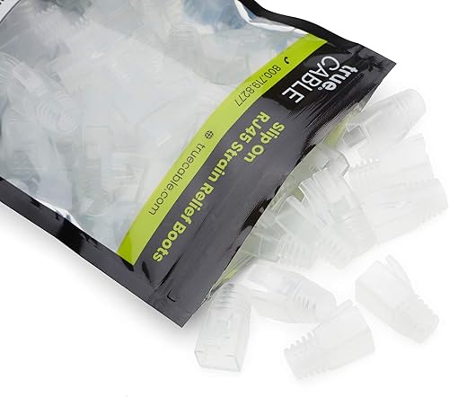 Miniatura 7 de trueCABLE - Botas de alivio de tensión RJ45, cubierta de PVC de 0.157 pulgadas, transparente, 100 piezas