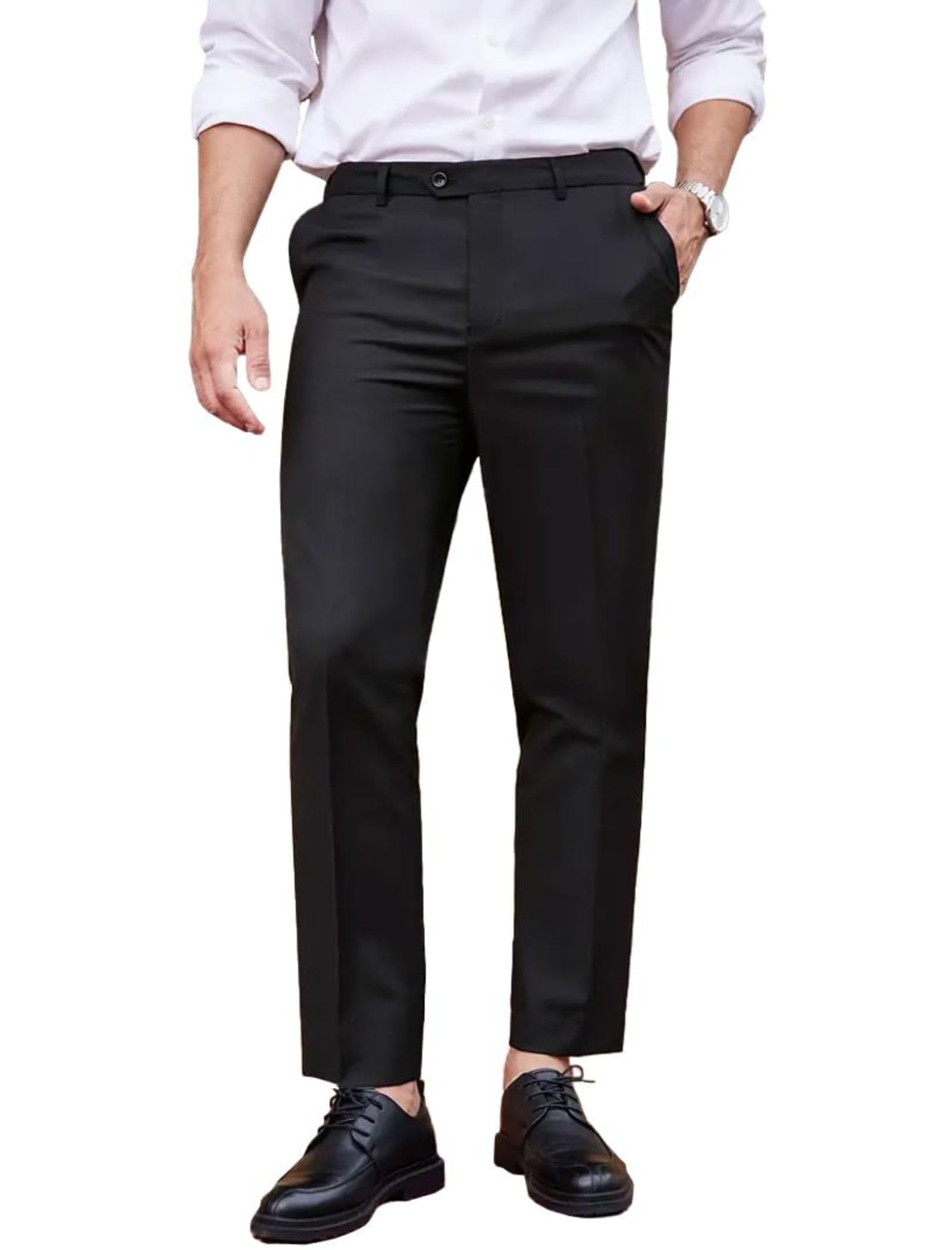 cb-colebrook Mens Formal Pants Stretch Work Dress Pants 30"/32"/34"/36"/38" Quick Dry Lightweight Casual Comfy Trousers with Pockets-picture-21