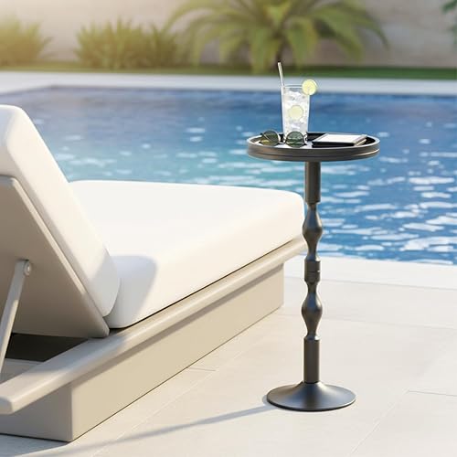 Miniatura 8 de Mesa redonda pequeña para bebidas, mesas de pedestal, mesa auxiliar redonda pequeña para espacios estrechos, mesa auxiliar para sala de estar,