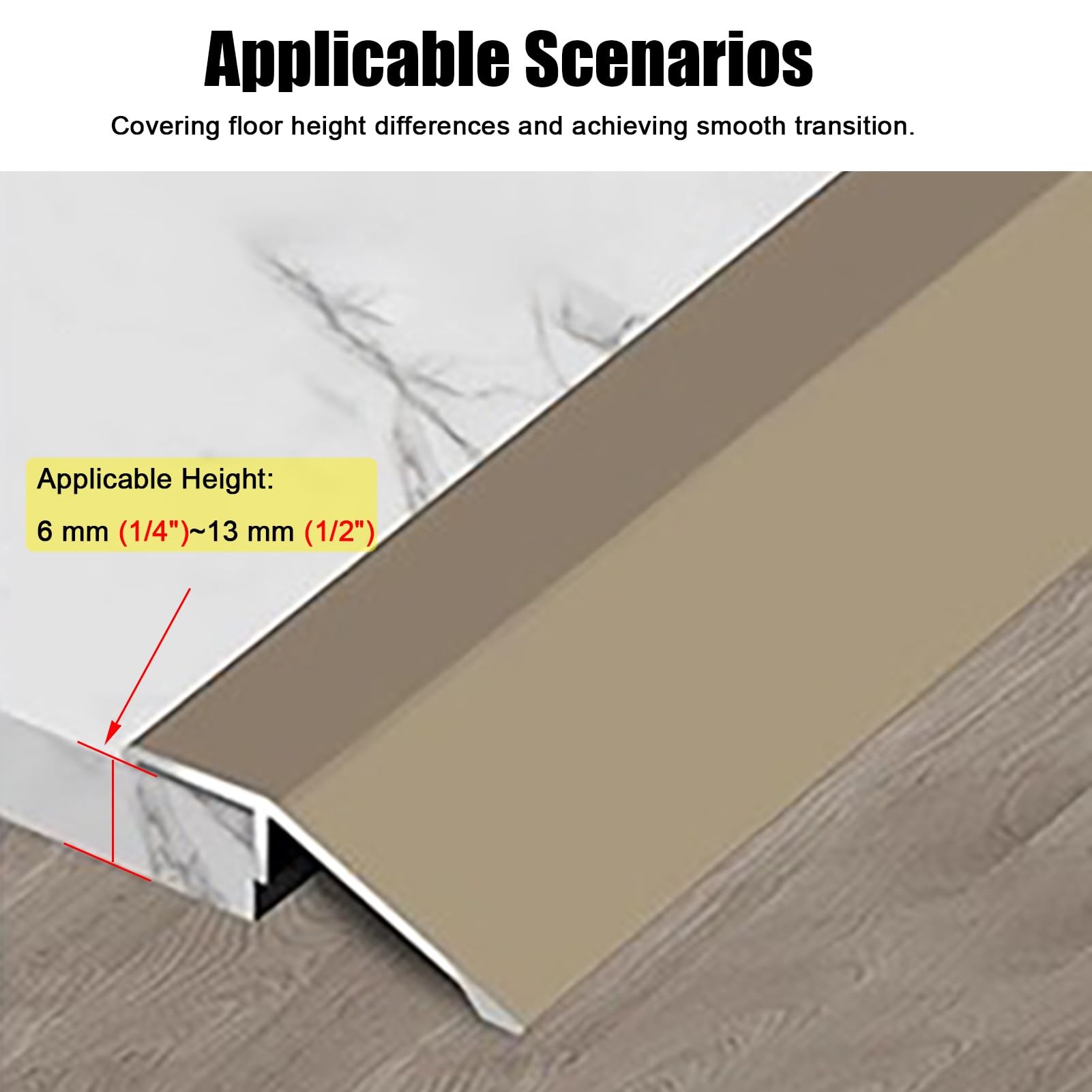 bande de transition, Baguette Transition Sol Aluminium Bois Carrelage Réducteur Seuil Porte