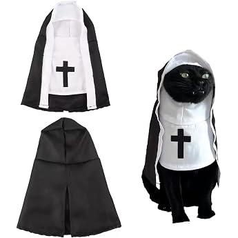 Halloween Cat Dog Pet Costumes Sister Habit Cape Costume Cosplay