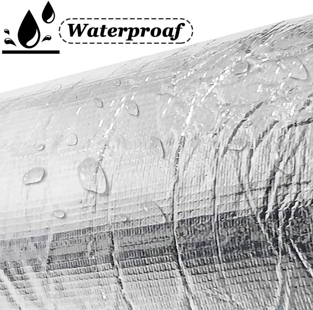 Glass Wool Insulation Pipe Aluminum Foil Pipe Insulation Tubing, 3.3ft Length Self-Adhesive Rock Wool Thermal Insulation Pipe for Steam Pipeline Insulation, 1.18" Thick Wall(60mm/2.4in*30mm)